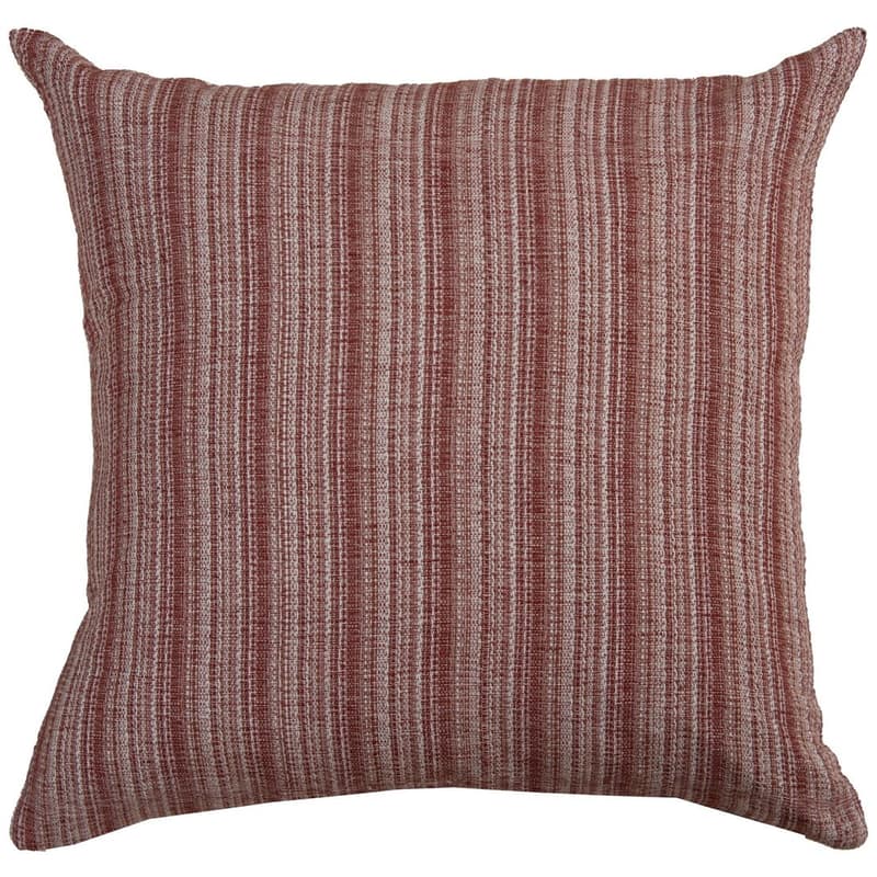 Reddish-Brown Striped Square Throw Pillow